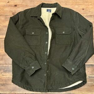 J. Crew Men’s Cotton Corduroy Sherpa-lined Jacket (size L, dark green)